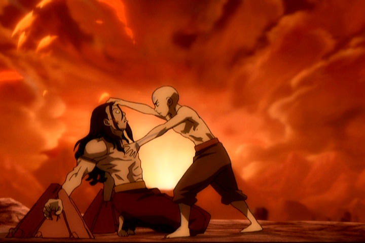 Ozai moves for one last attack - which Aang senses with his feet as taught ...